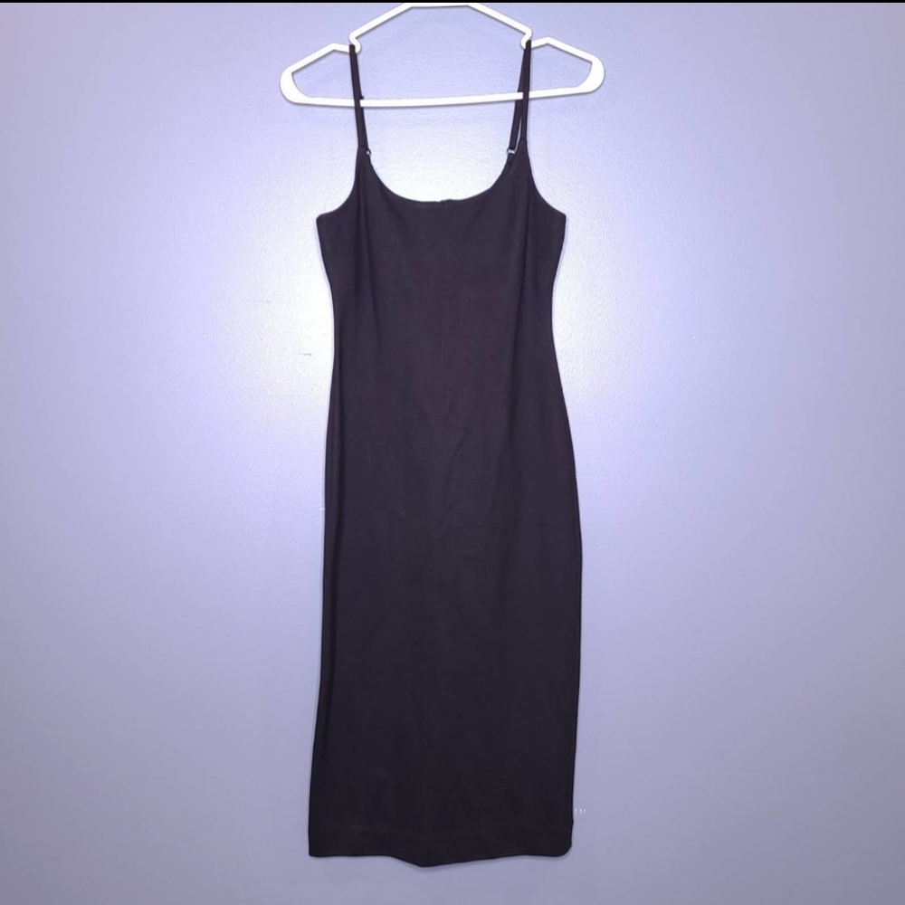 L'agence Black Spaghetti Strap Scoop Neck Knee Length Sheath Dress Size XS
